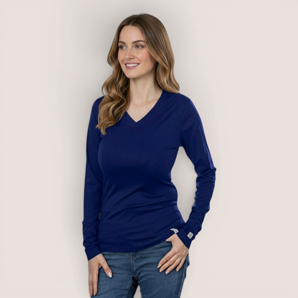 Slim Fit Damenshirt Langarm – aus Modal Micro Holzfaserstoff