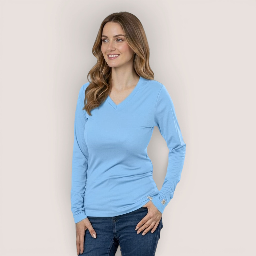 Slim Fit Damenshirt Langarm – aus Modal Micro Holzfaserstoff