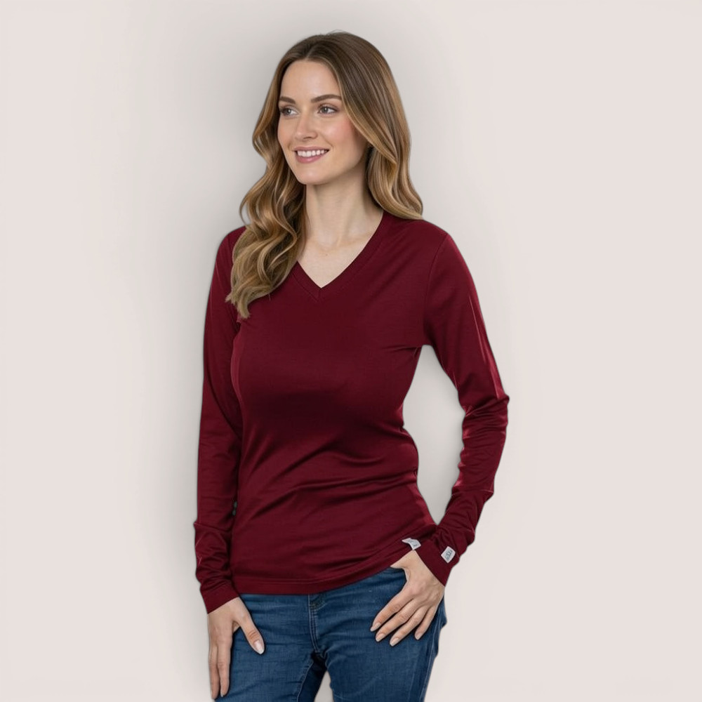 Slim Fit Damenshirt Langarm – aus Modal Micro Holzfaserstoff