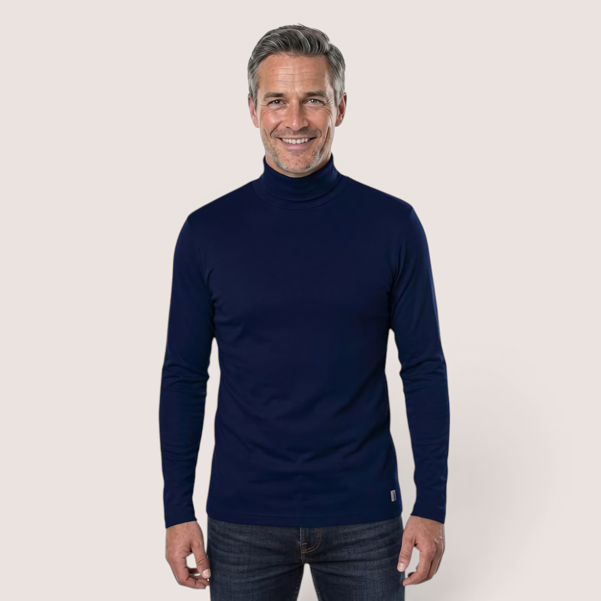 Herrenshirt Rollkragen – aus Modal Micro Holzfaserstoff