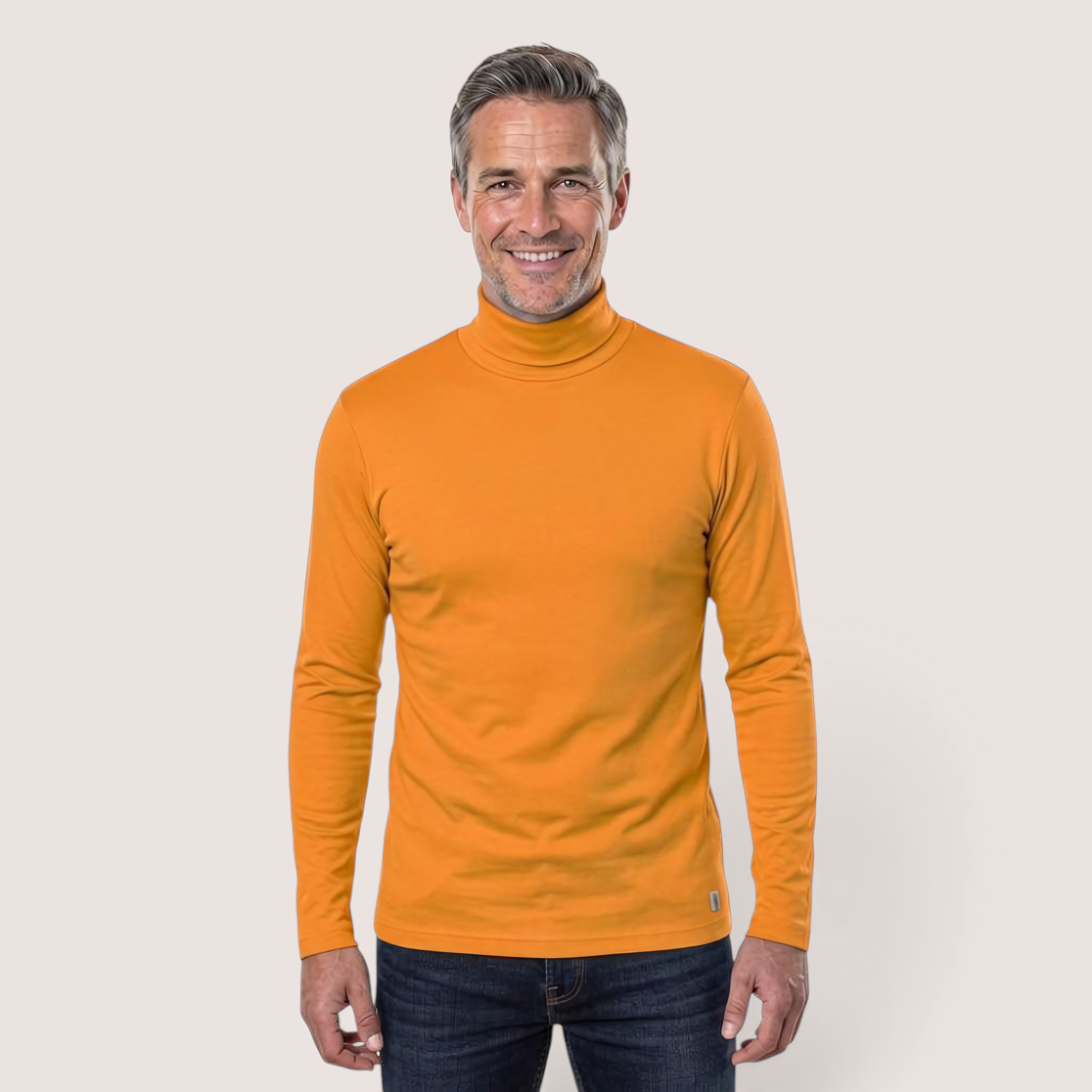 Herrenshirt Rollkragen – aus Modal Micro Holzfaserstoff