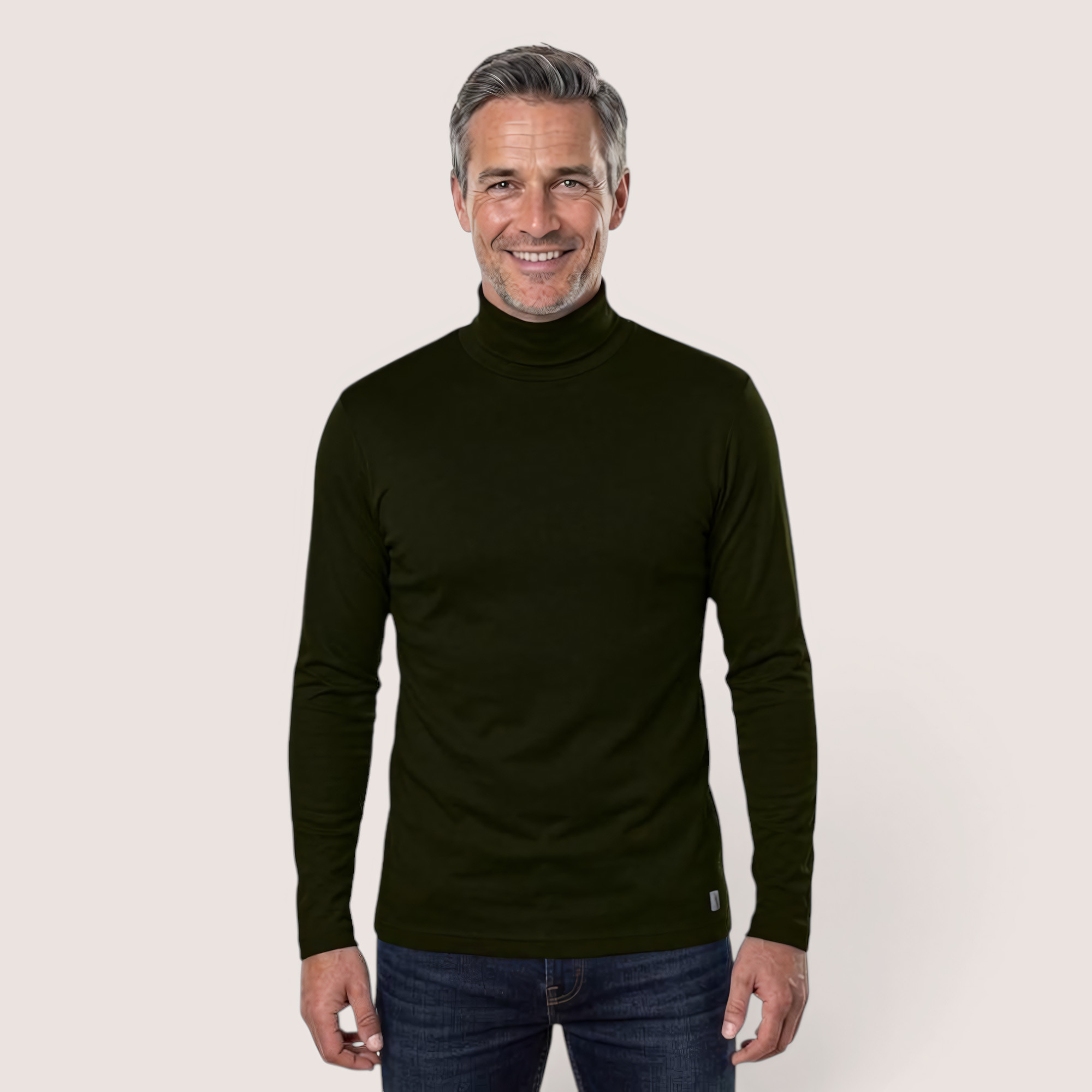 Herrenshirt Rollkragen – aus Modal Micro Holzfaserstoff